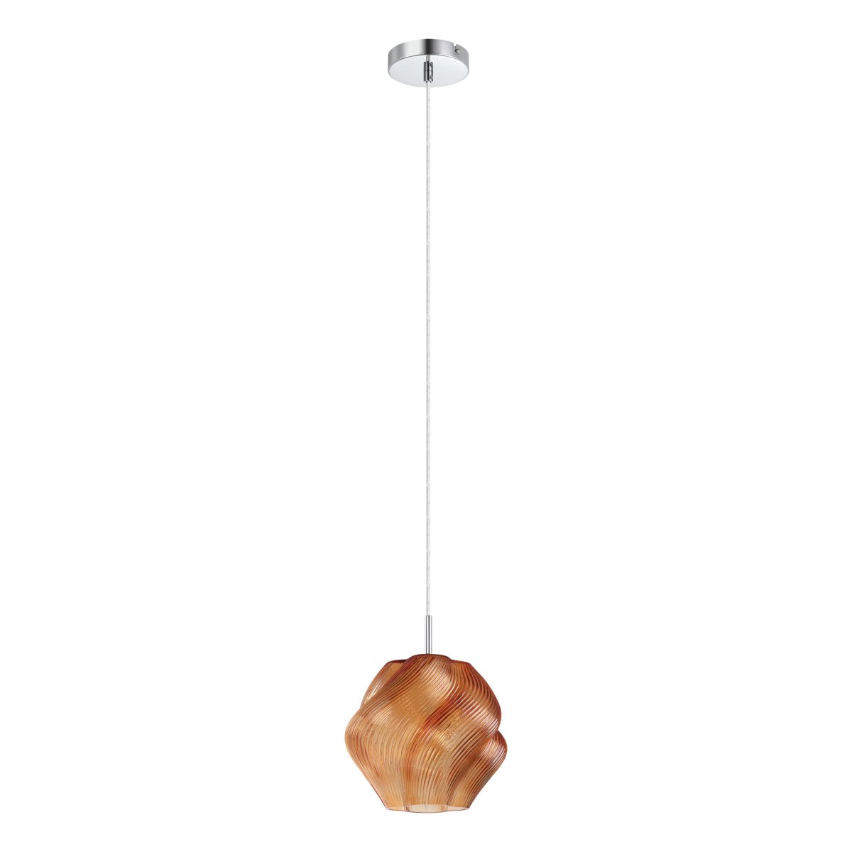Vicenne Ø22 Oransje Taklampe Fra Eglo - Vicenne er en dekorativ taklampe i oransje glass med kromfargede detaljer.