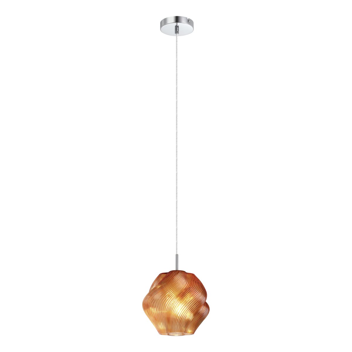 Vicenne Ø22 Oransje Taklampe Fra Eglo - Vicenne er en dekorativ taklampe i oransje glass med kromfargede detaljer.