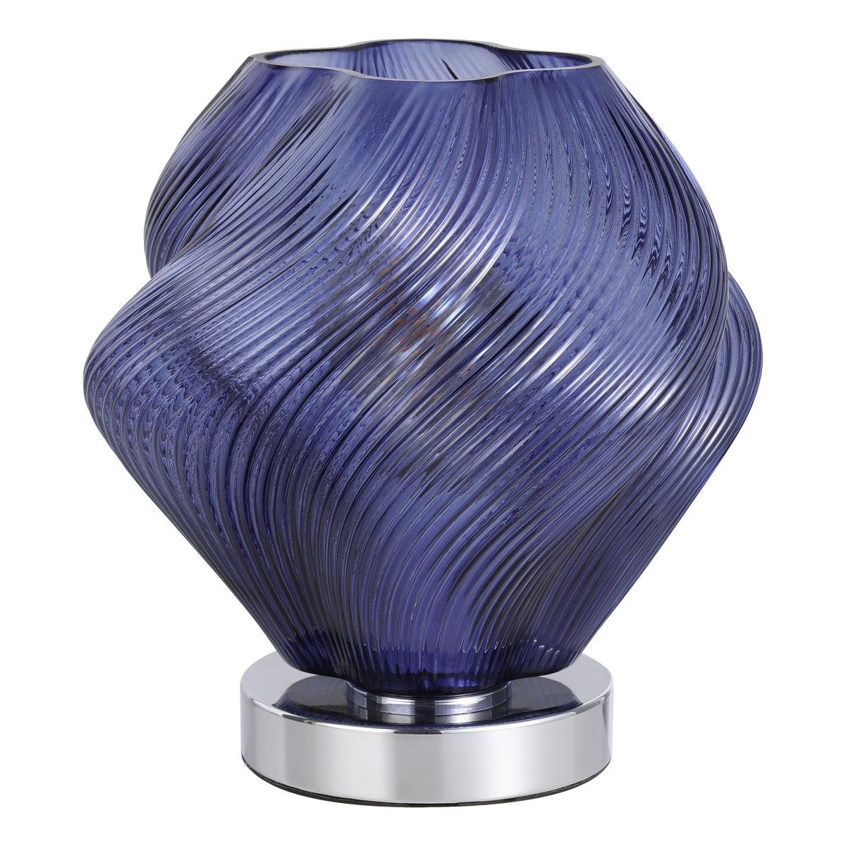 Vicenne 23cm Blå bordlampe Fra Eglo - Vicenne er en dekorativ taklampe i blått glass med kromfargede detaljer.