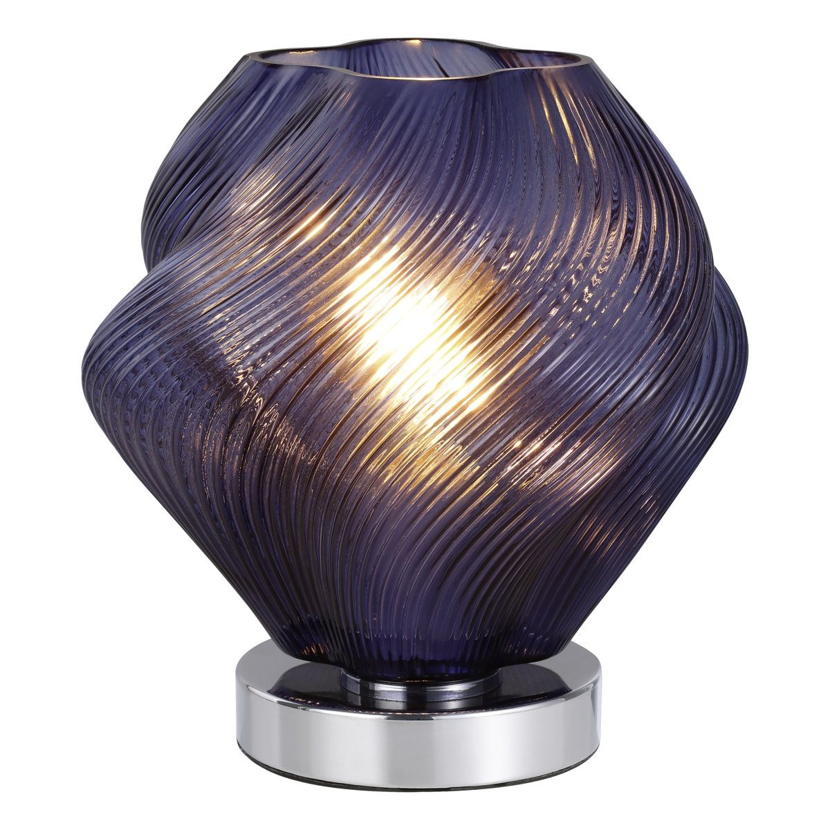 Vicenne 23cm Blå bordlampe Fra Eglo - Vicenne er en dekorativ taklampe i blått glass med kromfargede detaljer.