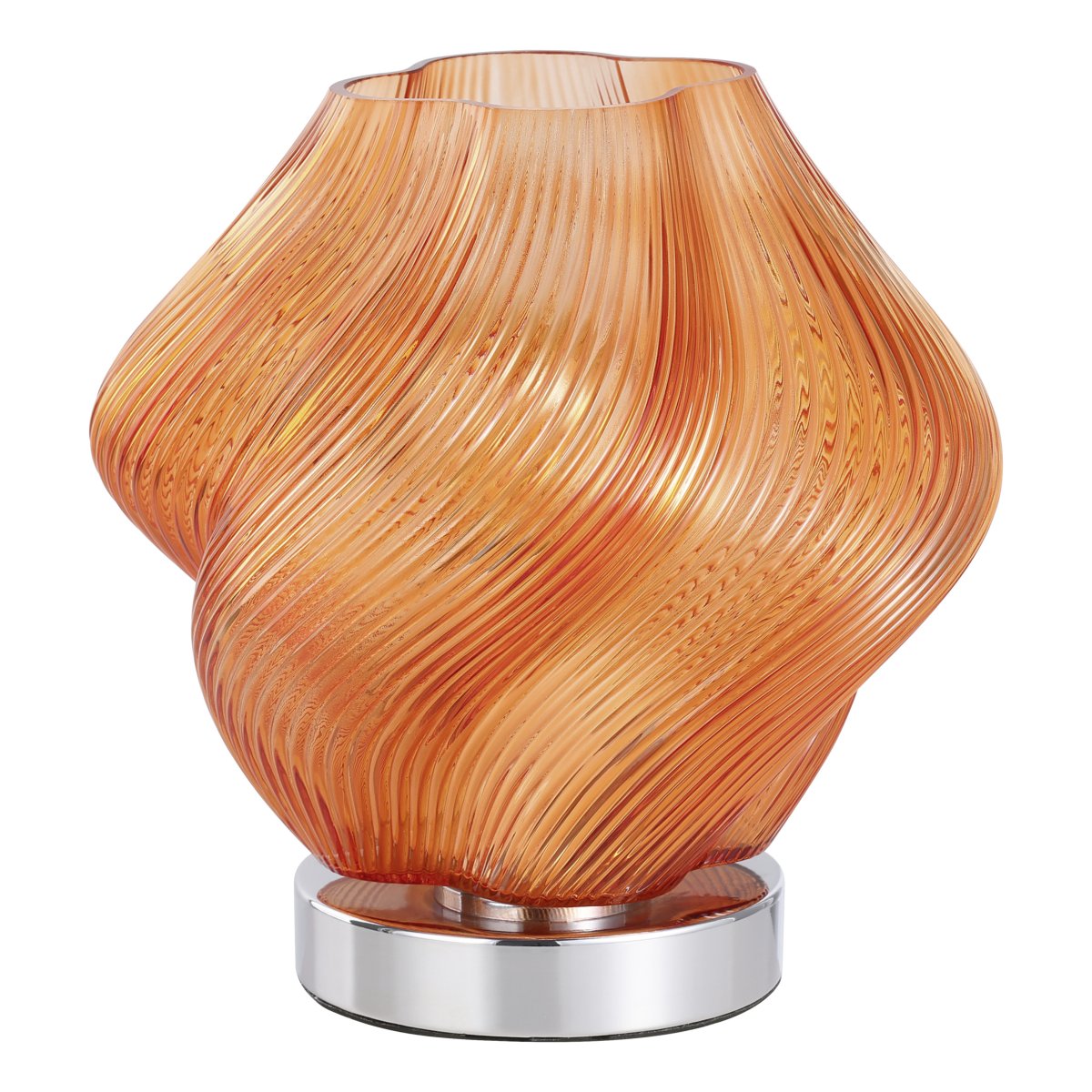 Vicenne 23cm Oransje bordlampe Fra Eglo - Vicenne er en dekorativ taklampe i oransje glass med kromfargede detaljer.