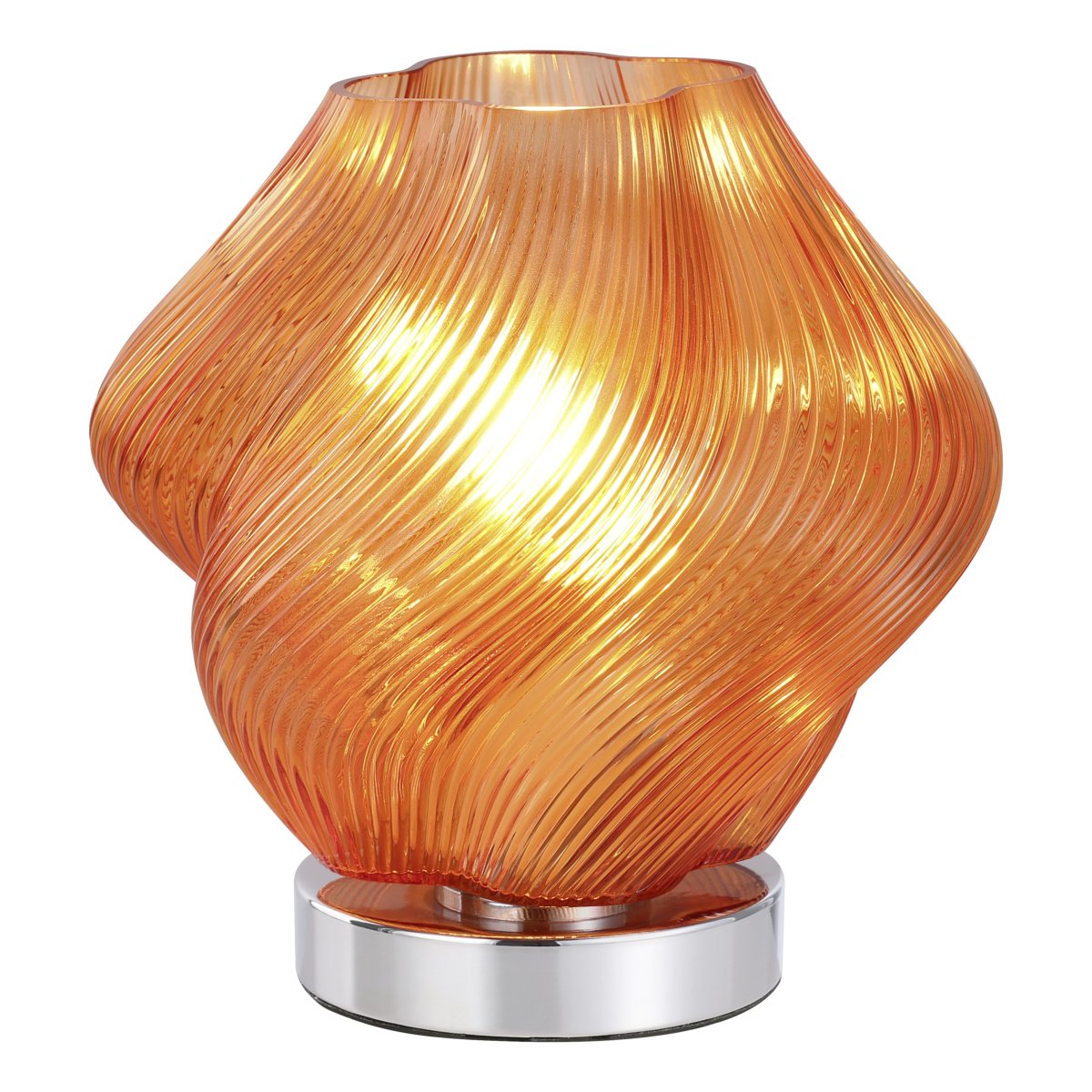 Vicenne 23cm Oransje bordlampe Fra Eglo - Vicenne er en dekorativ taklampe i oransje glass med kromfargede detaljer.