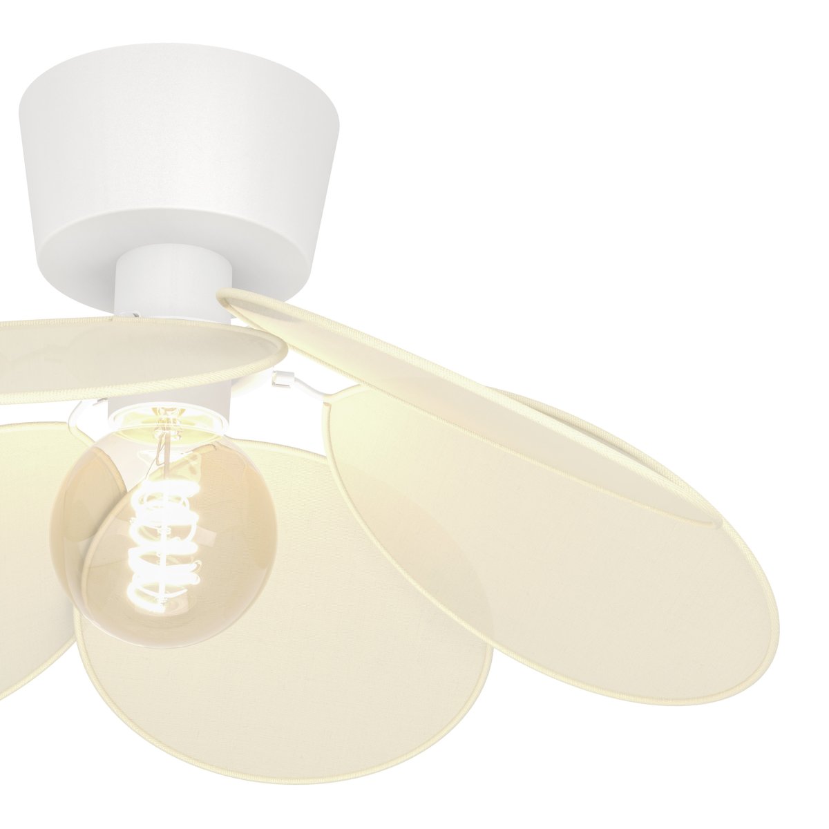 Binacua Ø45 Beige plafond Fra Eglo - Skjermen er laget av mykt avrundede blader som overlapper hverandre og lar lyskilden sees i midten.