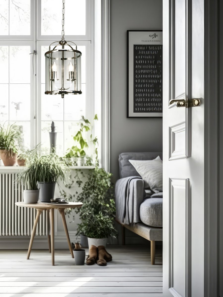 Budgie Ø23 Krom Taklampe Fra Aneta Lighting - Budgie taklampe i forkrommet metall og klart lett buet glass.