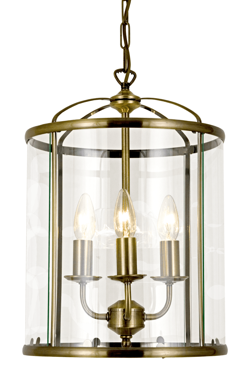 Budgie Ø28 Antikk Taklampe Fra Aneta Lighting - Budgie taklampe i antikkfarget metall og klart lett buet glass.