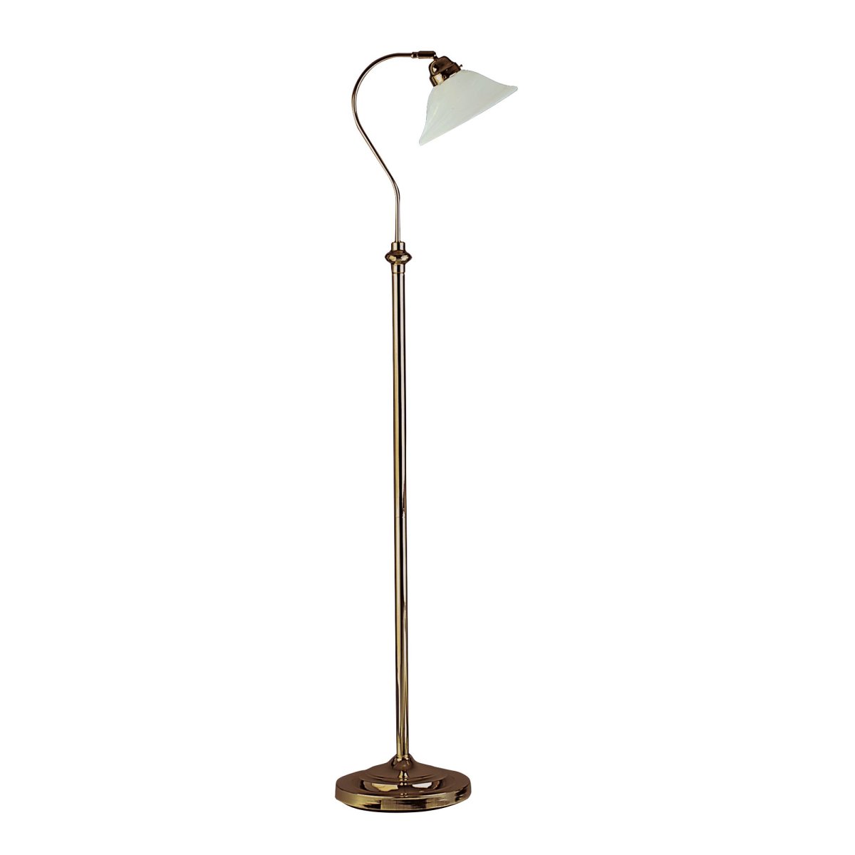 Adjustable Antikk messing gulvlampe Fra Searchlight - Denne elegante gulvlampen i klassisk design er den perfekte kombinasjonen av funksjon og stil.