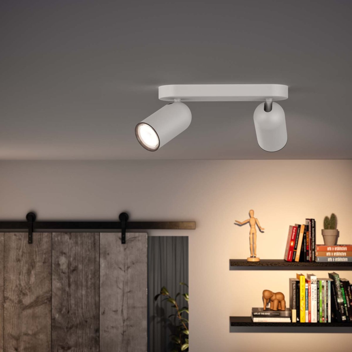 Pongee 2 Hvit spotlight Fra Philips - Den er en del av myLiving Contemporary-serien, hvor elegante former møter høykvalitetslys tilpasset dagens hjem.