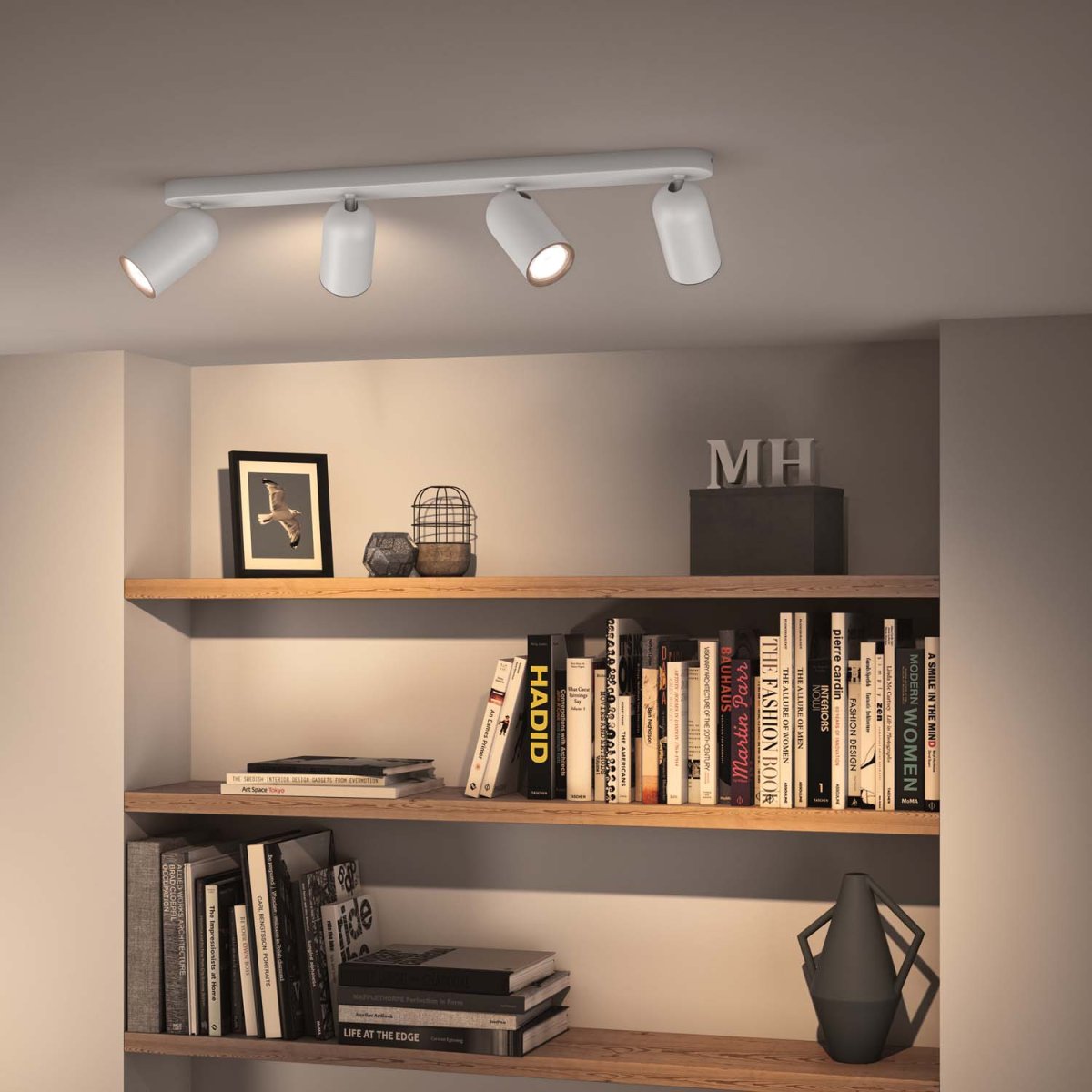 Pongee 4 Hvit spotlight Fra Philips - Den er en del av myLiving Contemporary-serien, hvor elegante former møter høykvalitetslys tilpasset dagens hjem.