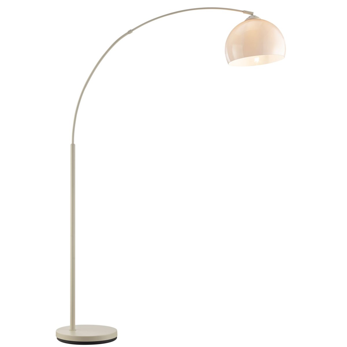Vessa Beige gulvlampe Fra Brilliant - Det elegante designet er kombinert med en stabil rund base og passer fint inn i b&aring;de moderne og klassiske stuer.