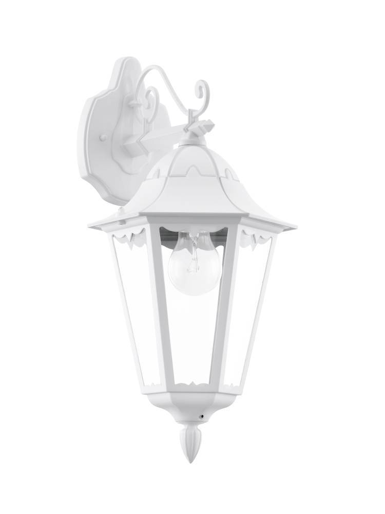 Navedo Hvit utendørslampe Fra Eglo - Den gjennomsiktige skjermen gir et mykt, innbydende lys som skaper en innbydende atmosfære ved inngangen eller langs korridorene.