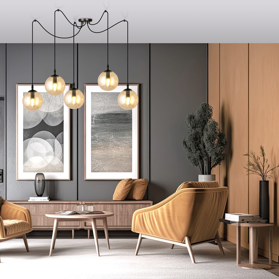 Gigi 70cm Rav Taklampe Fra Emibig Lighting - Dens minimalistiske stil passer inn i de nyeste trendene samtidig som den opprettholder fortidens eleganse.