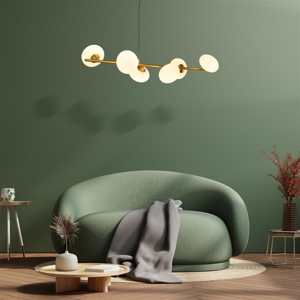 Pebble 100cm Gull Taklampe Fra Searchlight - Pebble er en stilig og sofistikert taklampe som passer like godt i moderne hjem som i mer klassiske milj&oslash;er.