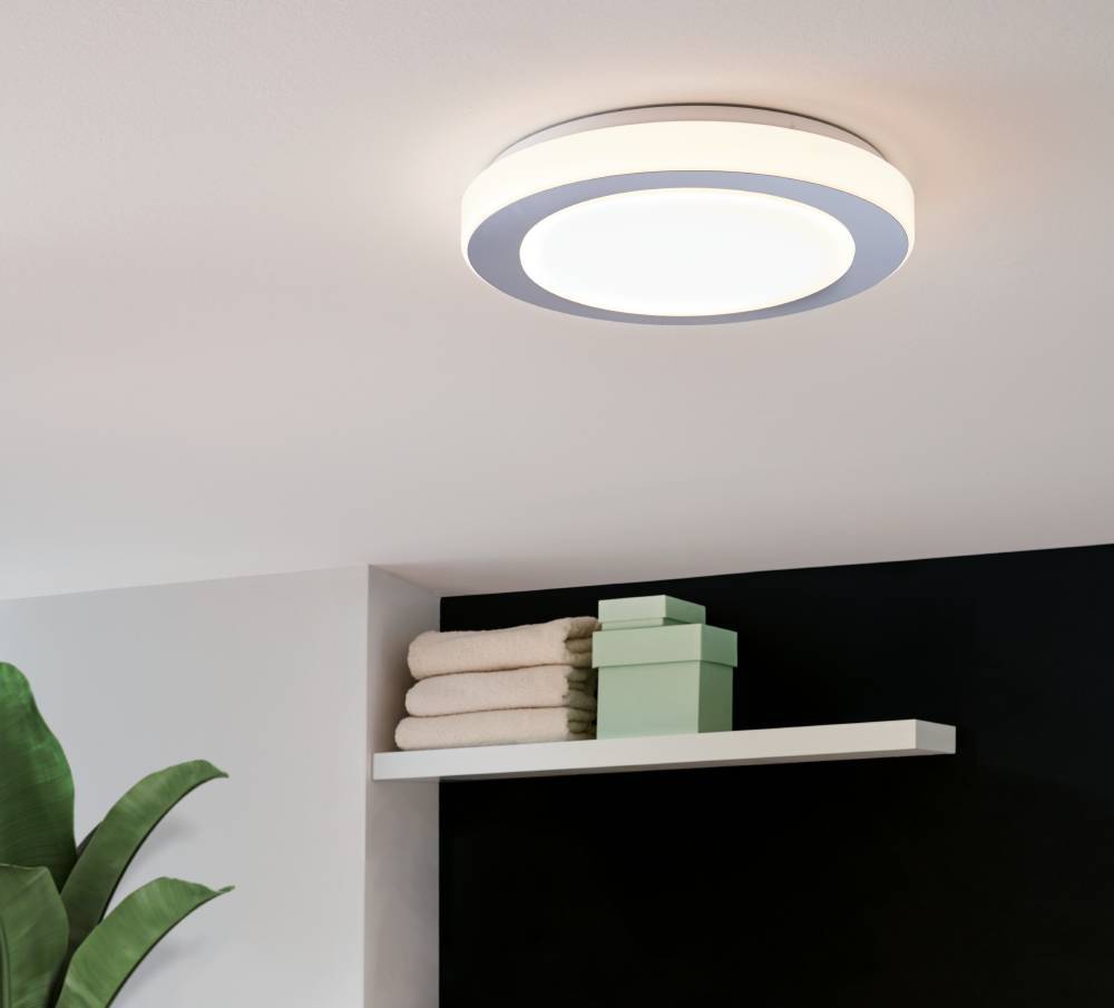 Led Carpi Ø38 Hvit baderomslampe Fra Eglo - Den er ideell for å gi et rent og diskret lys i rommet, samtidig som den gir et elegant preg.