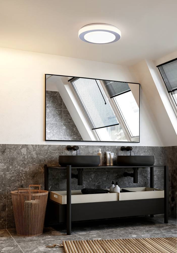 Led Carpi Ø38 Hvit baderomslampe Fra Eglo - Den er ideell for å gi et rent og diskret lys i rommet, samtidig som den gir et elegant preg.