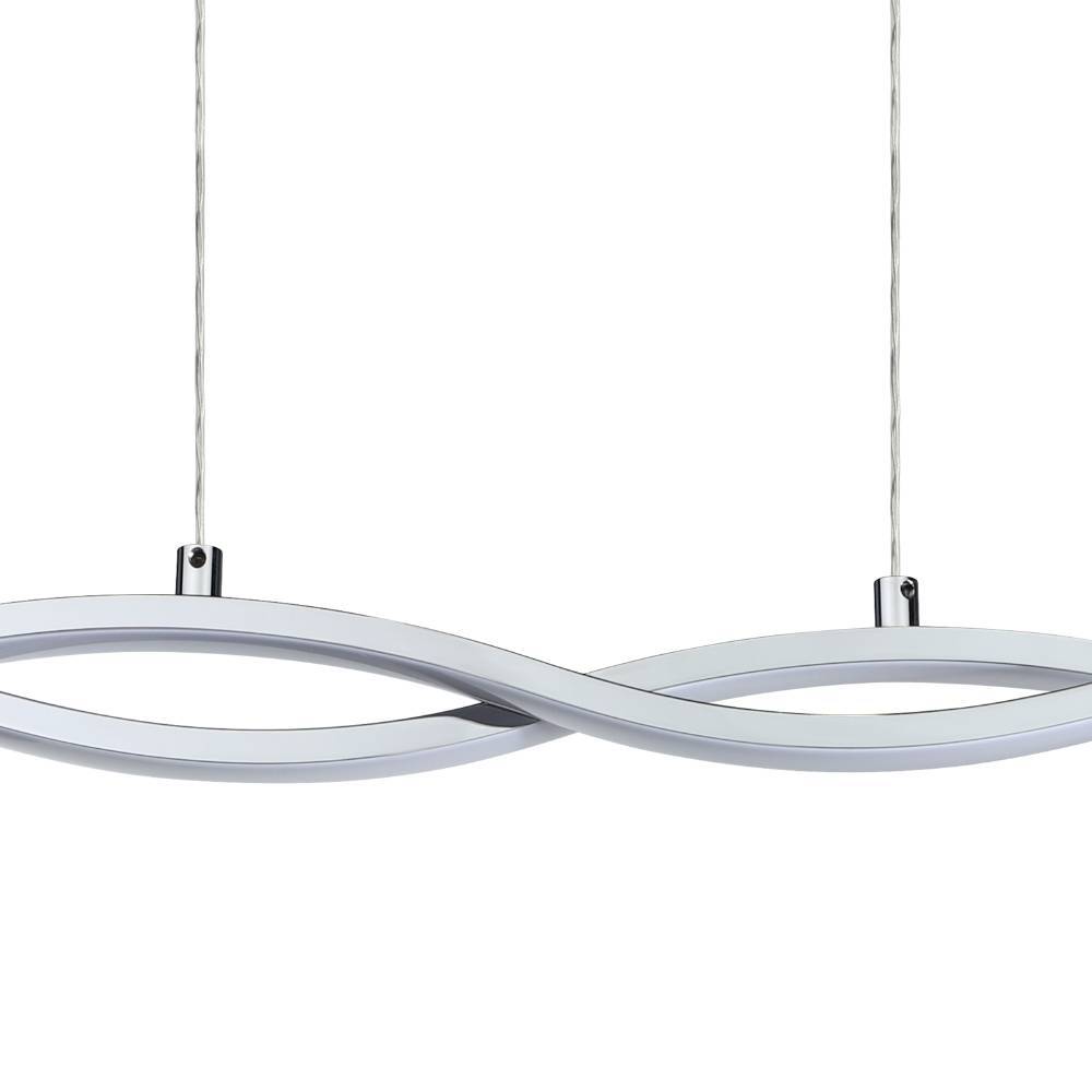 Lasana 87cm Krom Taklampe Fra Eglo - De elegante kurvene og minimalistiske stilen gjør den til et ideelt valg for moderne interiør, og den slanke kromfinishen gir et subtilt, sofistikert utseende.