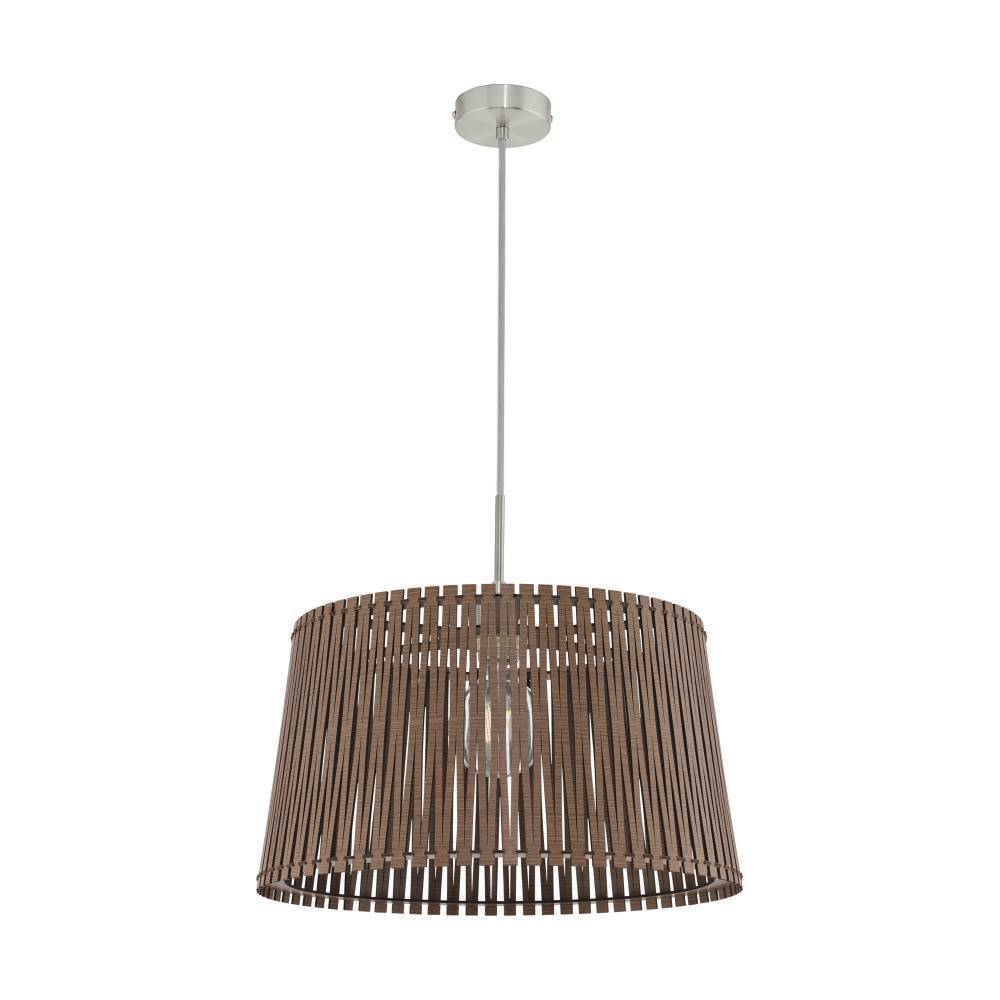 Sendero Ø45 Mørkt tre Taklampe Fra Eglo - Den vakre lampeskjermen i brune trelameller gir et mykt og behagelig lysbilde, samtidig som den tilf&oslash;rer rommet en varm og innbydende f&oslash;lelse.