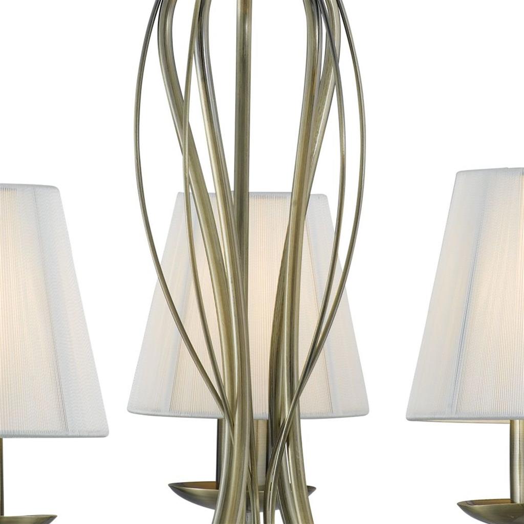 Andretti Ø50 Antikk messing Taklampe Fra Searchlight - Andretti-lysekronen i metall i antikk messingfinish gir et tidløst og elegant inntrykk i stuen, spisestuen eller gangen.