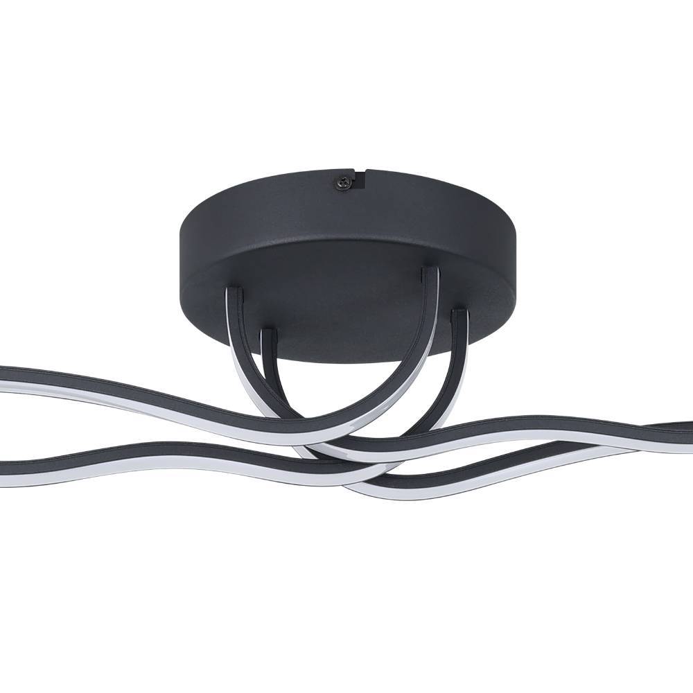 Roncade 116cm Svart plafond Fra Eglo - Lampen gir et subtilt og behagelig lys som sprer seg jevnt i rommet, noe som gjør den perfekt for både stue og spisestue.