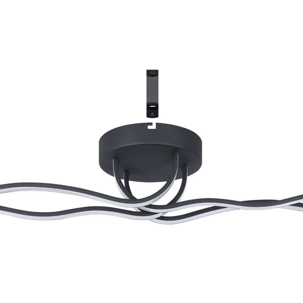 Roncade 116cm Svart plafond Fra Eglo - Lampen gir et subtilt og behagelig lys som sprer seg jevnt i rommet, noe som gjør den perfekt for både stue og spisestue.