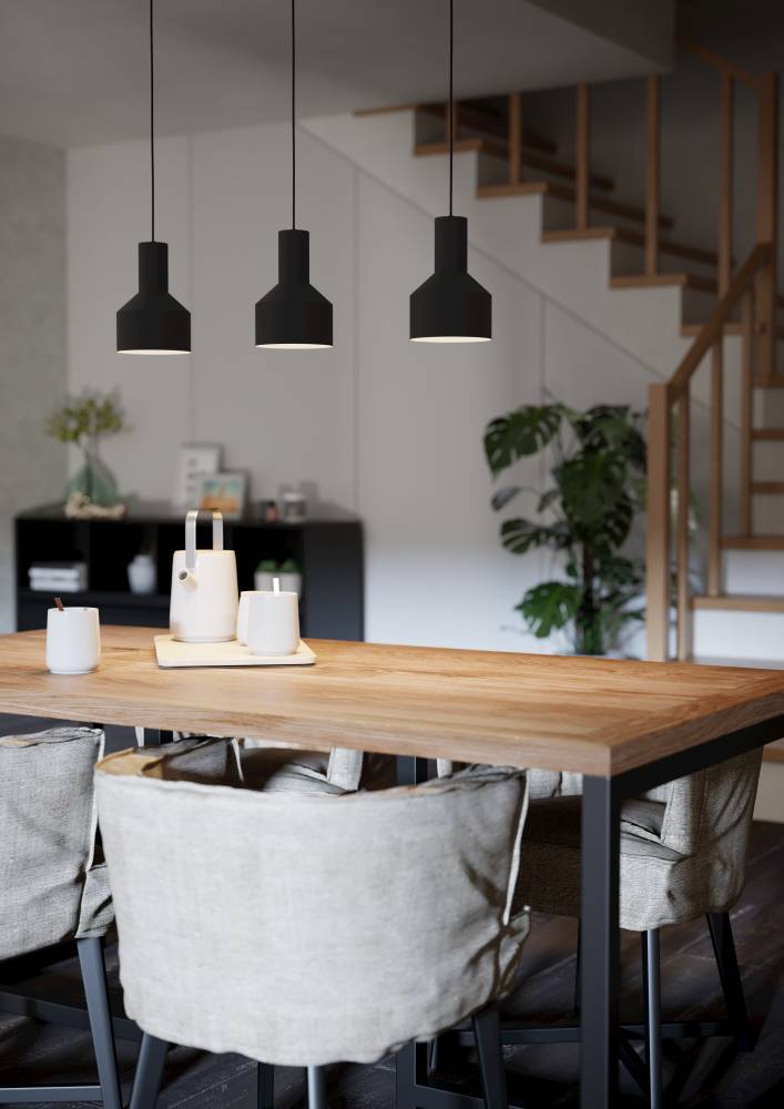 Casibare 85cm Svart Taklampe Fra Eglo - Med sin rene og industrielle stil er denne lampen et utmerket valg for de som leter etter en tidl&oslash;s og funksjonell belysningsl&oslash;sning for hjemmet ditt.