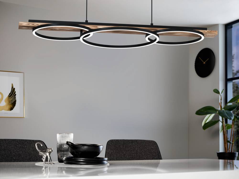 Boyal 100cm Svart Taklampe Fra Eglo - Det unike designet skaper et sofistikert uttrykk og gir rommet et mykt og behagelig lys.