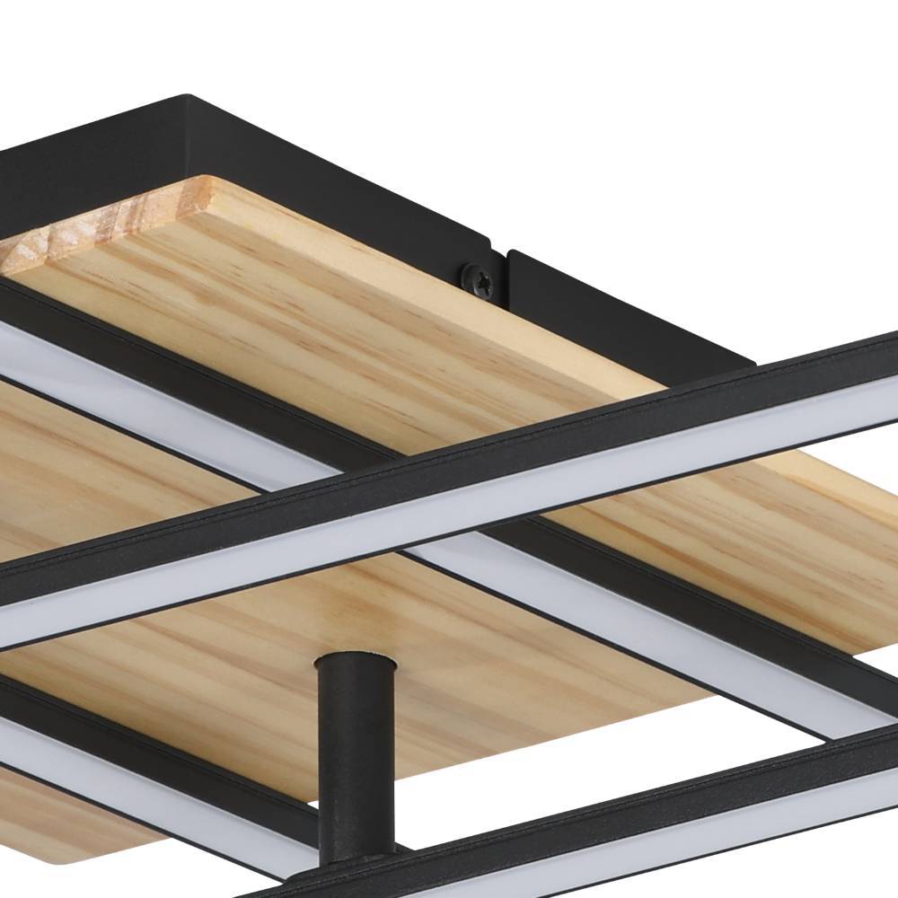Marinello 50cm Svart plafond Fra Eglo - Den slanke formen og de innebygde LED-lysene gjør at den passer perfekt i stue og gang, hvor den tilfører et moderne element samtidig som den sprer et klart og behagelig lys.
