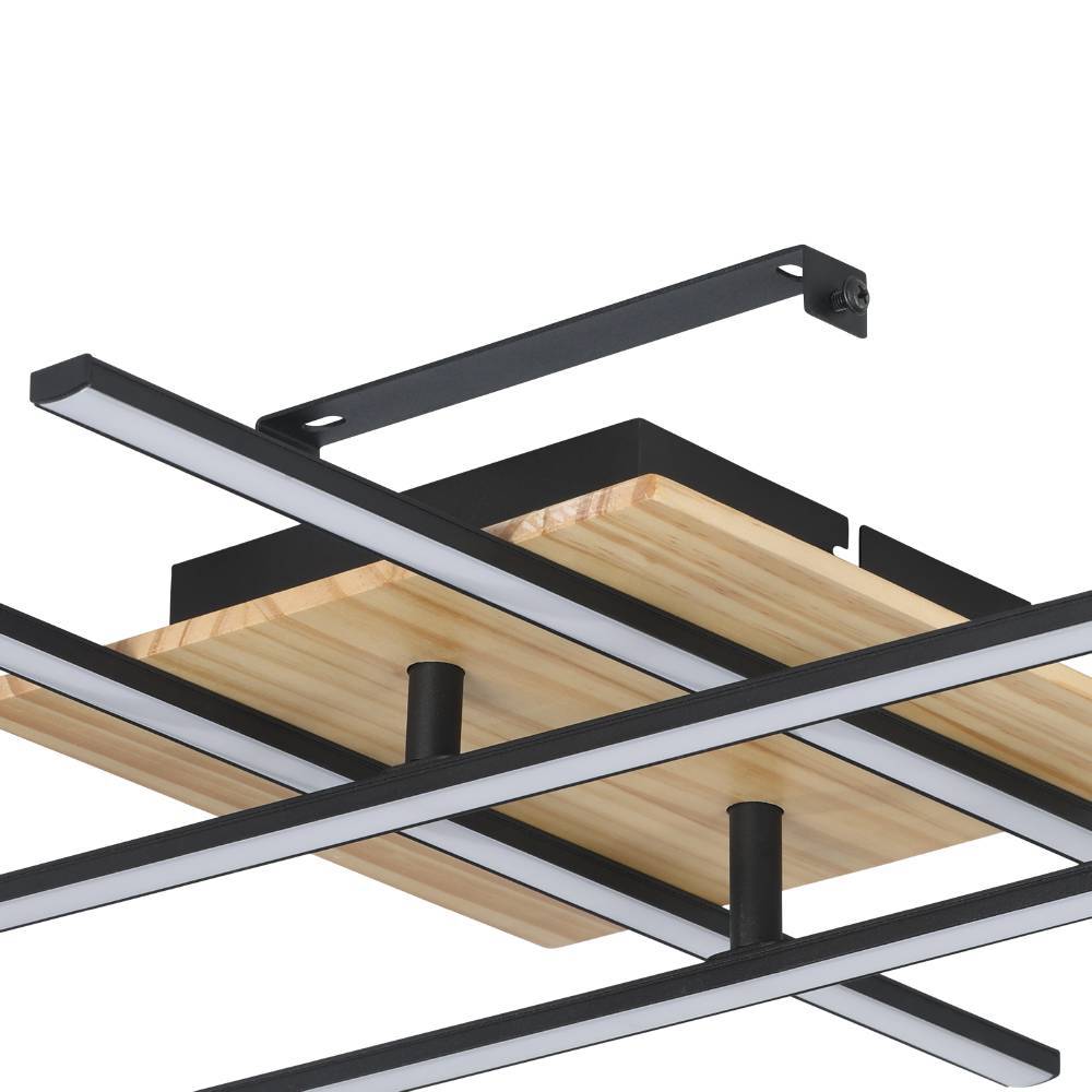 Marinello 50cm Svart plafond Fra Eglo - Den slanke formen og de innebygde LED-lysene gjør at den passer perfekt i stue og gang, hvor den tilfører et moderne element samtidig som den sprer et klart og behagelig lys.