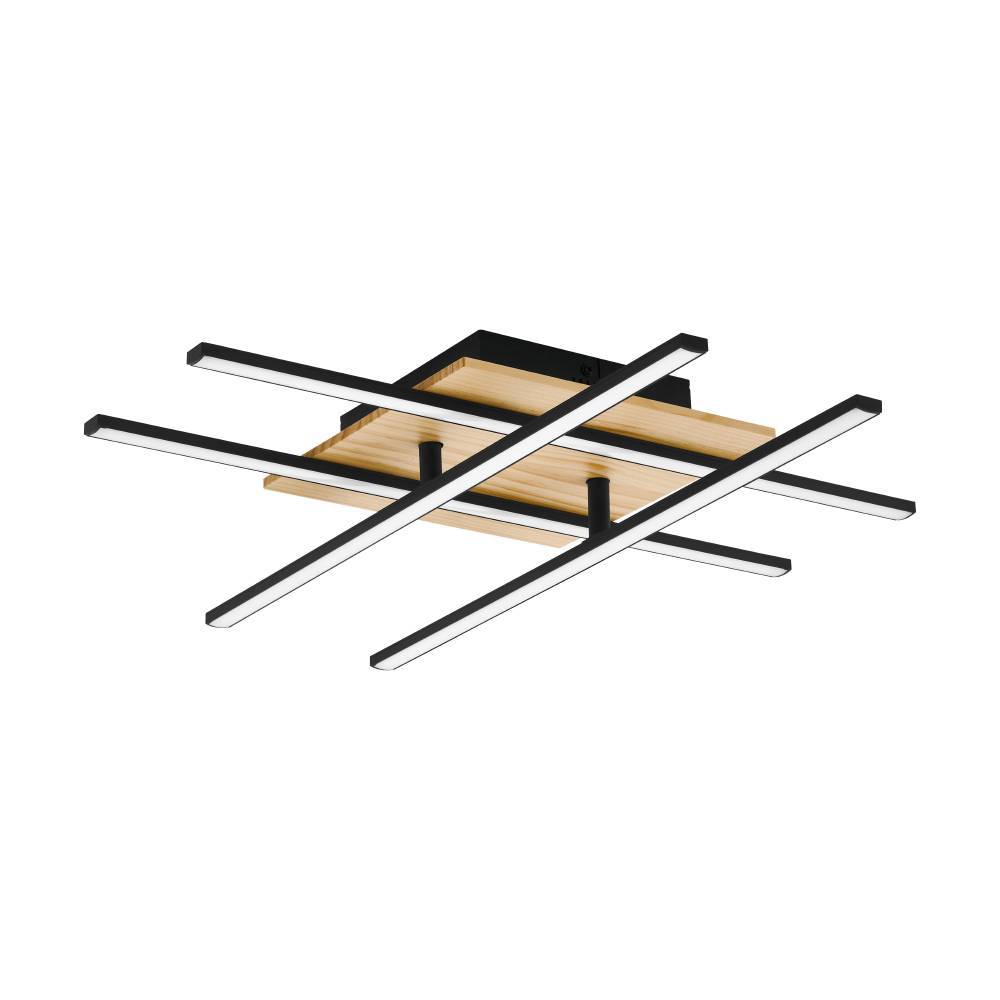 Marinello 50cm Svart plafond Fra Eglo - Den slanke formen og de innebygde LED-lysene gjør at den passer perfekt i stue og gang, hvor den tilfører et moderne element samtidig som den sprer et klart og behagelig lys.