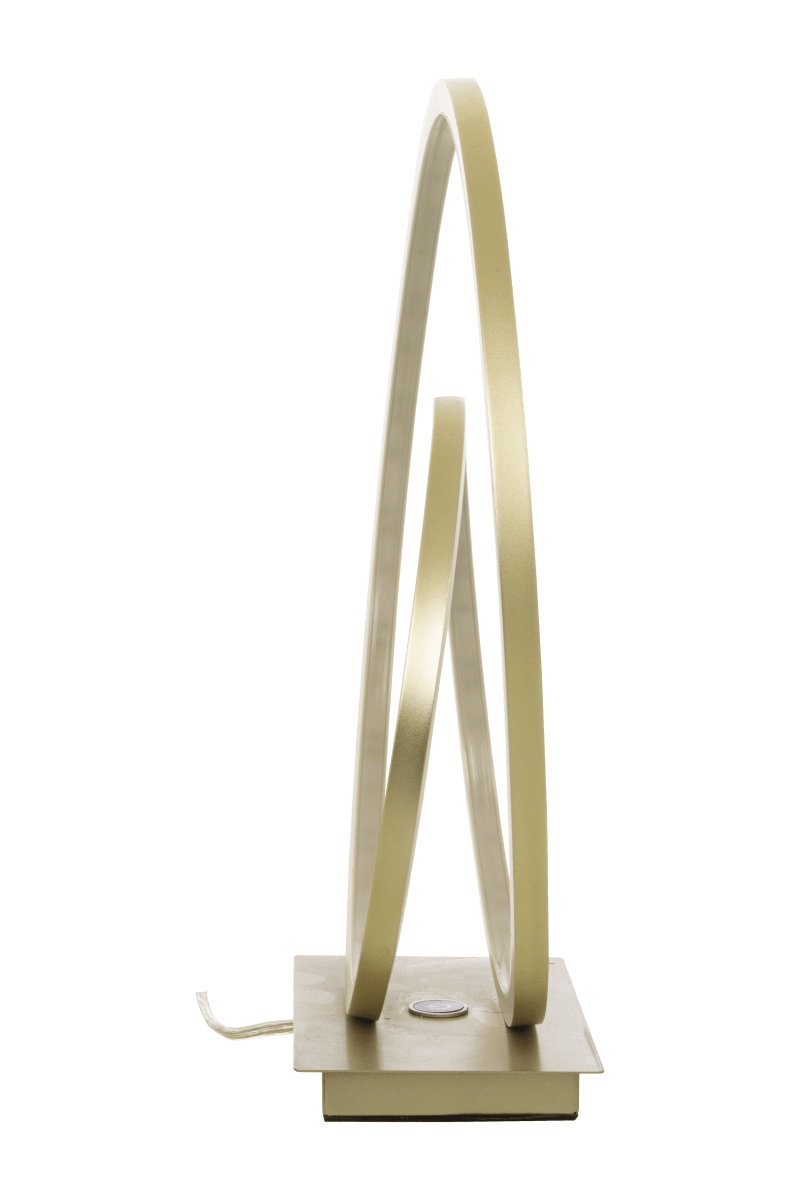 Loop 37cm Champagne bordlampe Fra Aneta Lighting - Integrert 14W LED som kan dimmes med en 3-trinns dimmer p&aring; lampefoten.