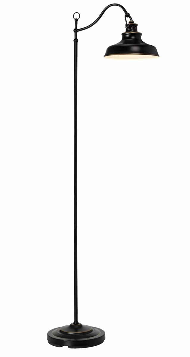 New Haven Svart gulvlampe Fra Cottex - Lampens design kombinerer en robust konstruksjon med en klassisk vintagestil, perfekt for &aring; skape et koselig arbeidsrom eller som generell belysning i stuen.
