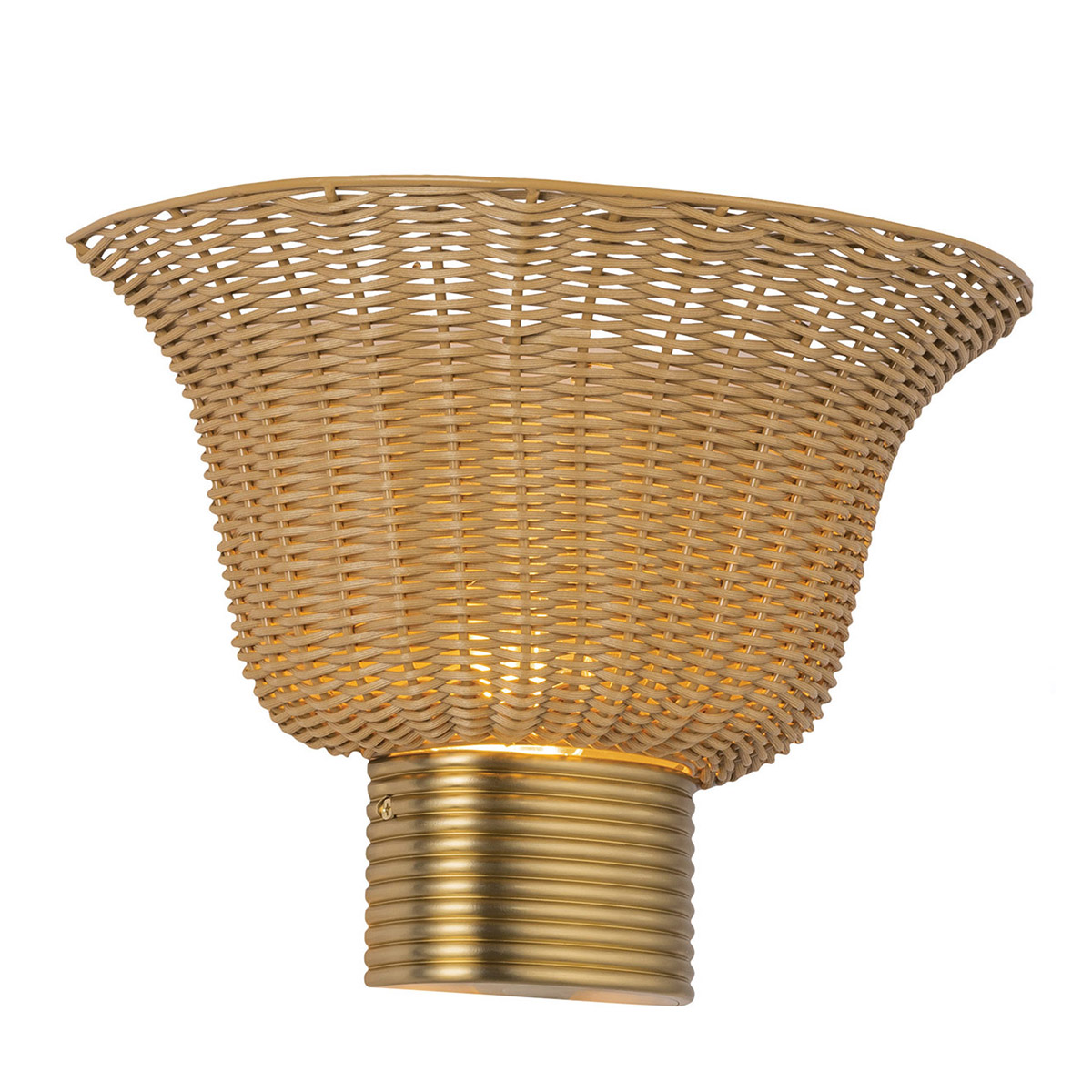 Kai 25cm Natur vegglampe Fra Elstead Lighting - Kai er en dekorativ vegglampe som kombinerer metall med en rottingskjerm i kurv.