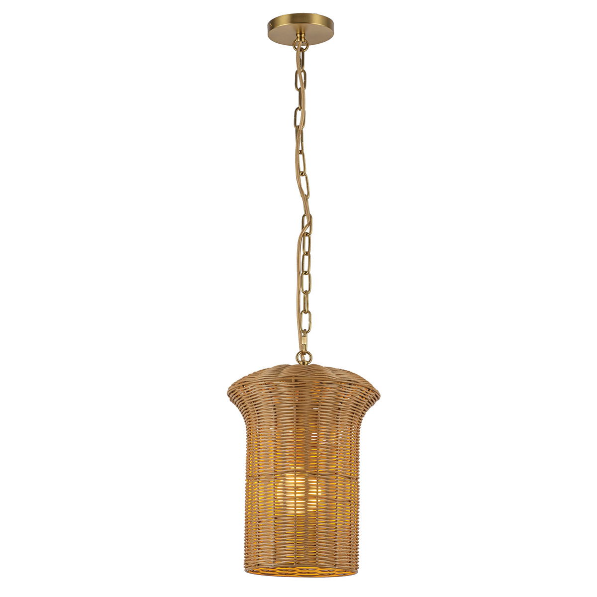 Kai Ø28 Natur Taklampe Fra Elstead Lighting - Kai er en dekorativ taklampe som kombinerer metall med en rottingskjerm i kurv.