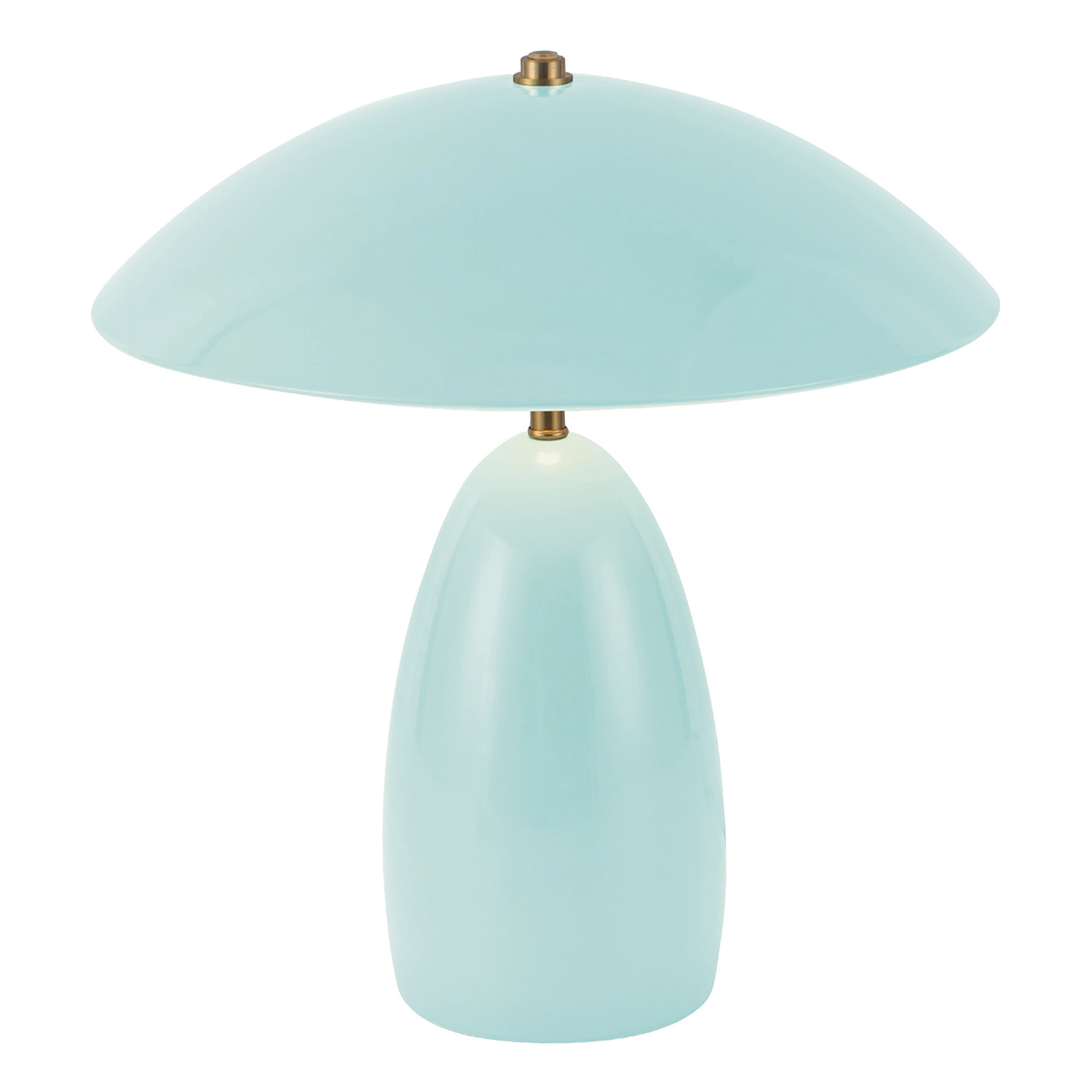 Poppy 35cm Lys blå bordlampe Fra Elstead Lighting - Poppy er en dekorativ bordlampe med myke former og en blank lysskjerm kombinert med messingdetaljer.