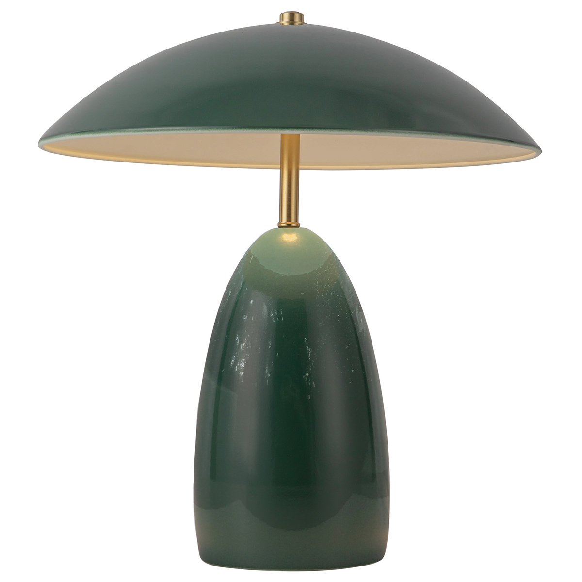 Poppy 35cm Grønn bordlampe Fra Elstead Lighting - Poppy er en dekorativ bordlampe med myke former og en dyp m&oslash;rkegr&oslash;nn farge som er kombinert med messingdetaljer.