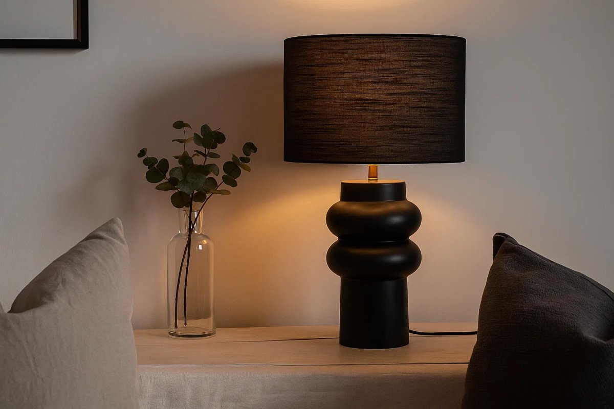 Anelli 56cm Svart bordlampe Fra Nordic Lighting - Leveres med 1,8 m svart plastledning og str&oslash;mbryter med st&oslash;psel.