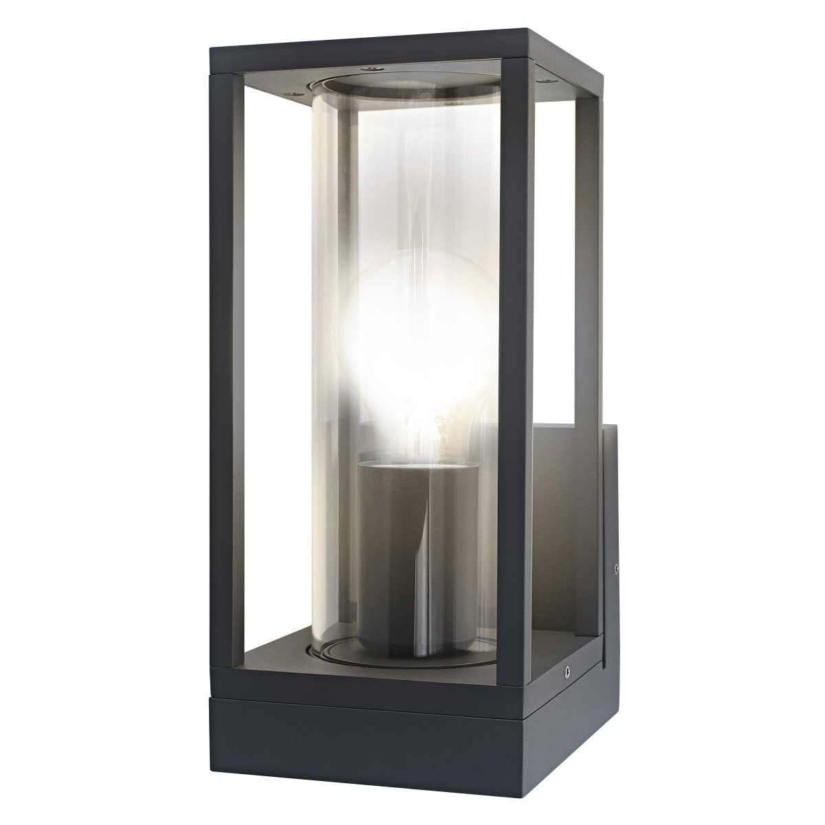 Frame Mørk grå utendørslampe Fra Osram - Laget av h&oslash;ykvalitets aluminium og glass, gir denne lampen en vakker lysstr&oslash;m samtidig som den er beskyttet mot v&aelig;r og vind med IP44-klassifisering.