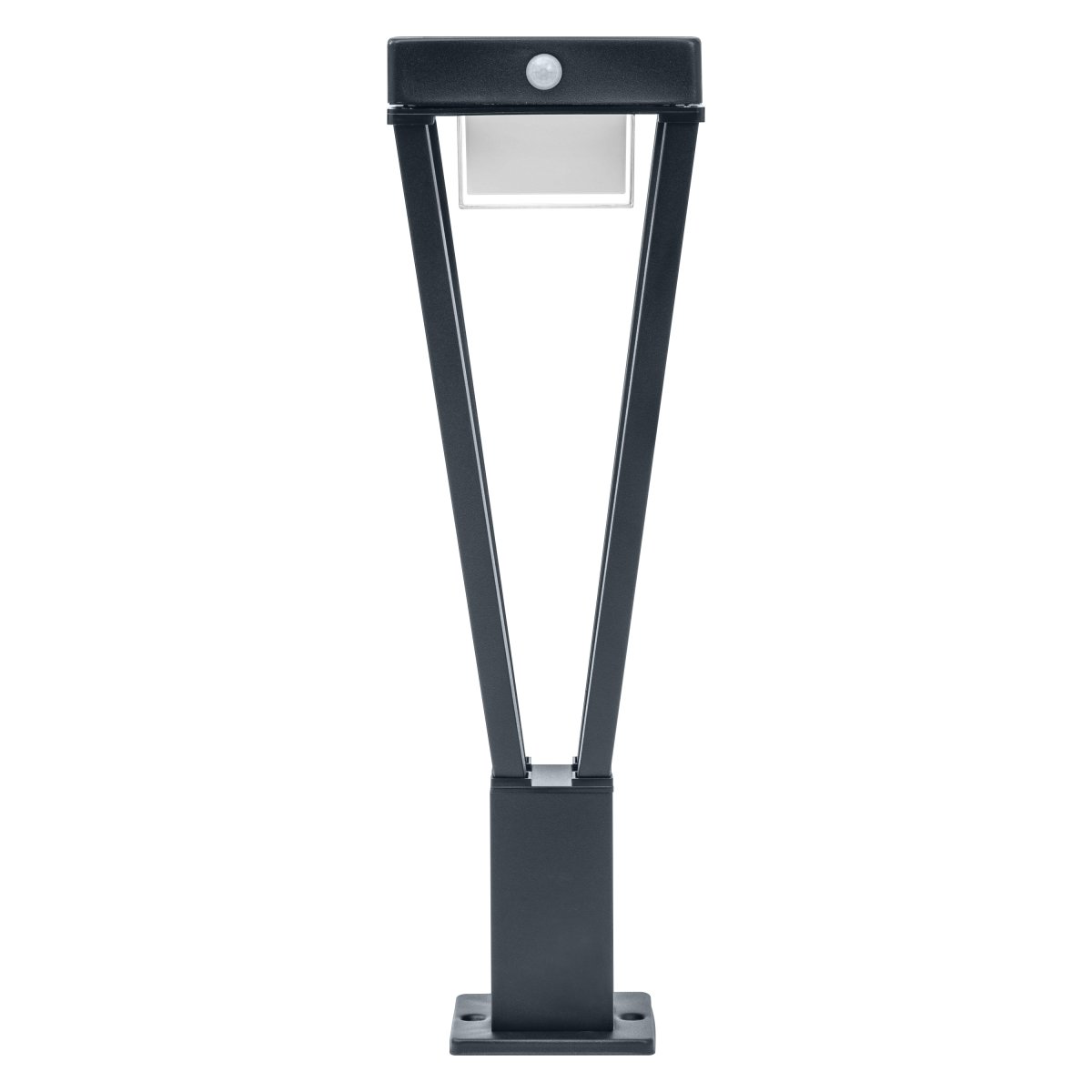 Bouquet Sensor Svart solcellelampe Fra Ledvance - Den innebygde PIR-bevegelsessensoren og dagslyssensoren slår automatisk på lampen når det er bevegelse i mørket, noe som gir både sikkerhet og energieffektivitet.