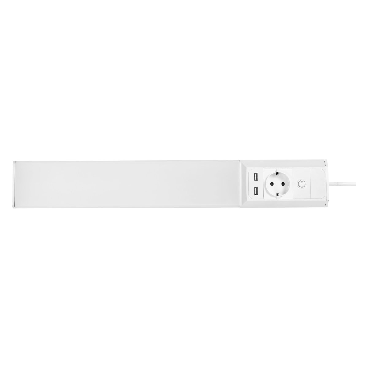 Flat Socket USB 54cm Hvit Fra Ledvance - Lampan skruvas fast antingen under sk&aring;pet eller i 45&deg; lutning och ansluts sedan med medf&ouml;ljande sladd p&aring; 1,5m och kopplas in i v&auml;gguttag med stickkontakt.