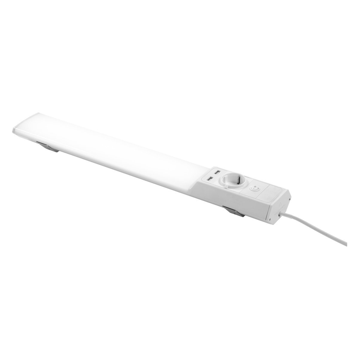 Flat Socket USB 54cm Hvit Fra Ledvance - Lampan skruvas fast antingen under sk&aring;pet eller i 45&deg; lutning och ansluts sedan med medf&ouml;ljande sladd p&aring; 1,5m och kopplas in i v&auml;gguttag med stickkontakt.