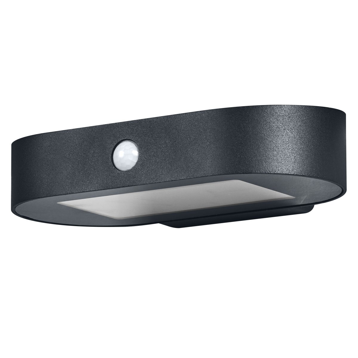 Oval S Sensor Svart solcellelampe Fra Ledvance - Laget av rustfritt st&aring;l og med IP44-klassifisering, er den b&aring;de v&aelig;rbestandig og robust.