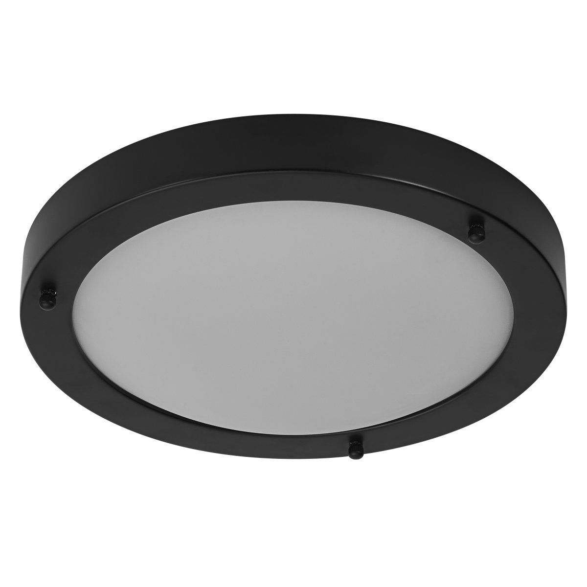 Classic Round Ø30 Svart baderomslampe Fra Ledvance - Sk&auml;rmen i frostat glas ger ett fint och bl&auml;ndfritt ljus i rummet.