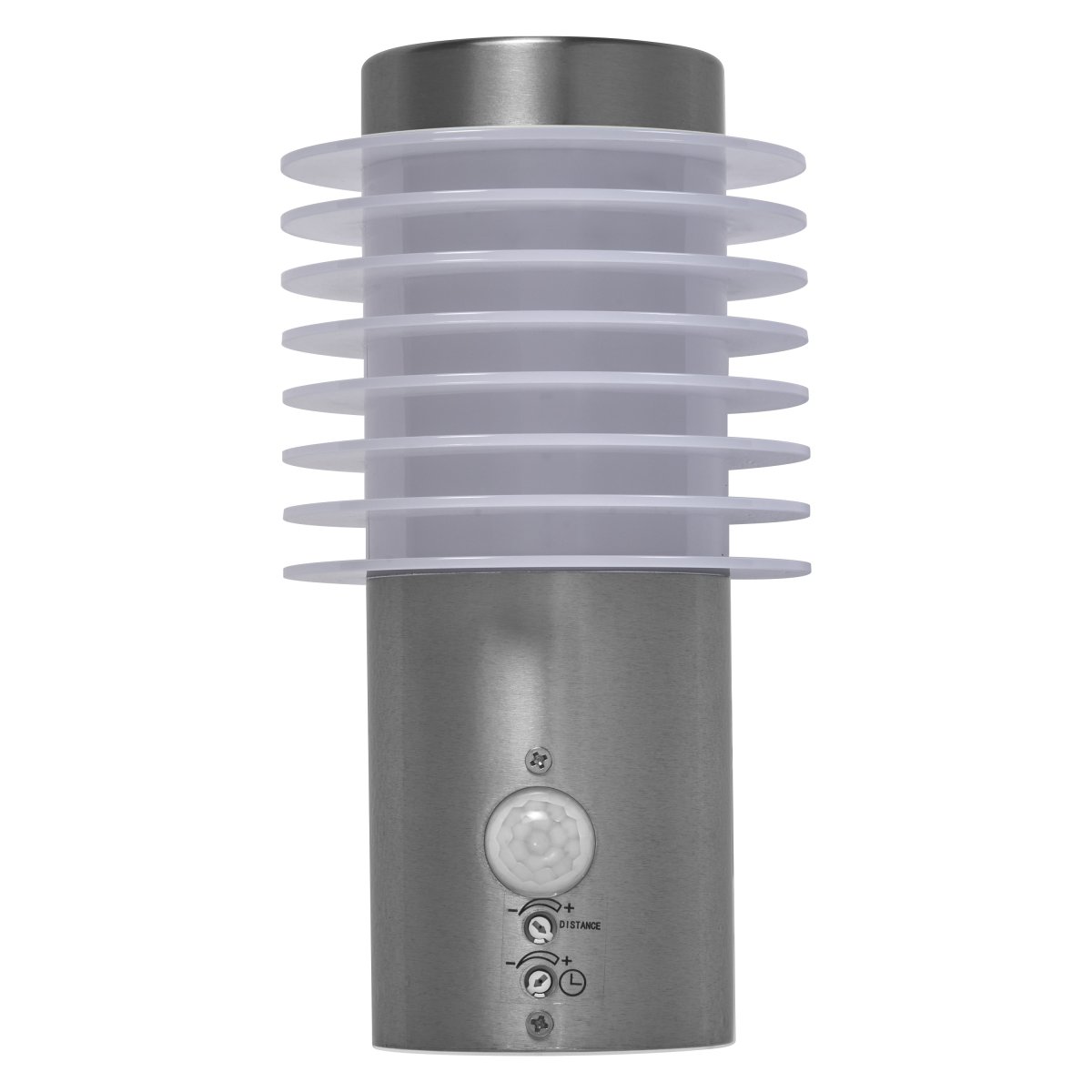 Rondo Sensor Stål utendørslampe Fra Ledvance - Med sin stilrena design och effektiva funktionalitet &auml;r denna armatur det perfekta valet f&ouml;r att b&aring;de belysa och s&auml;kerst&auml;lla ditt utomhusomr&aring;de.
