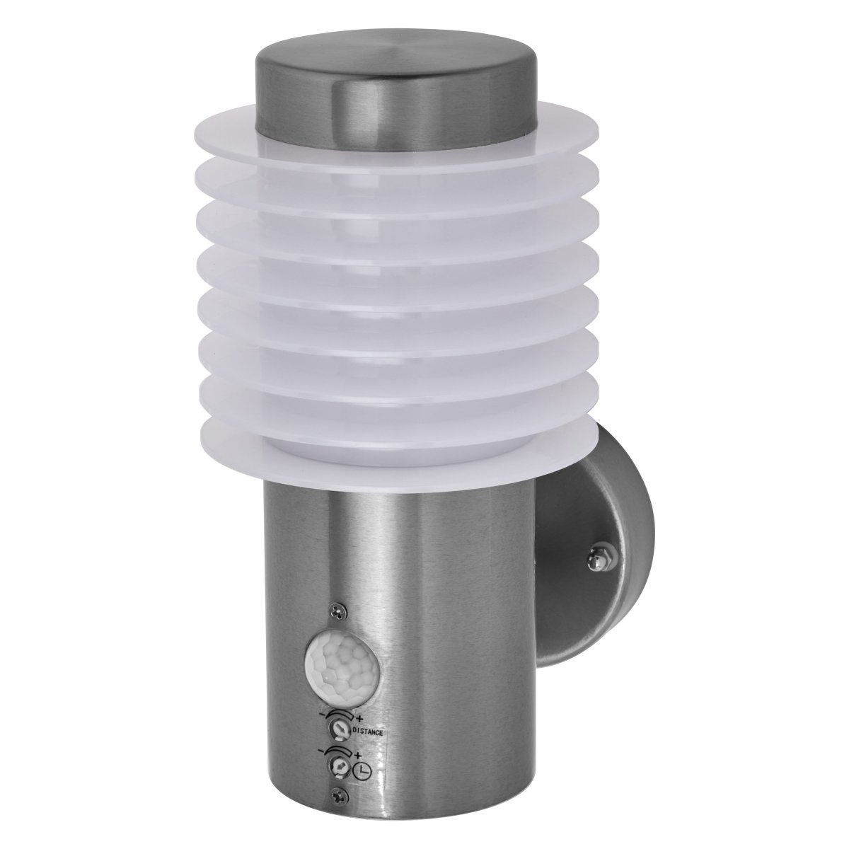 Rondo Sensor Stål utendørslampe Fra Ledvance - Med sin stilrena design och effektiva funktionalitet &auml;r denna armatur det perfekta valet f&ouml;r att b&aring;de belysa och s&auml;kerst&auml;lla ditt utomhusomr&aring;de.