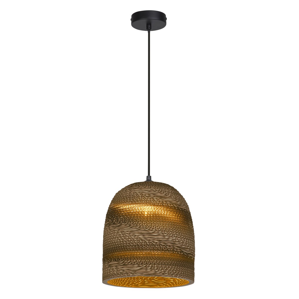Cardboard Bell Ø25 Brun Taklampe Fra Osram - Skjermen laget av flere lag papp skaper et vakkert lysspill i rommet n&aring;r det er opplyst og bidrar til en varm og naturlig atmosf&aelig;re.