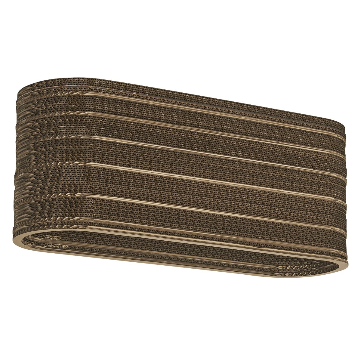 Cardboard Oval 60cm Brun plafond Fra Ledvance - Skjermen laget av flere lag papp skaper et vakkert lysspill i rommet n&aring;r det er opplyst og bidrar til en varm og naturlig atmosf&aelig;re.