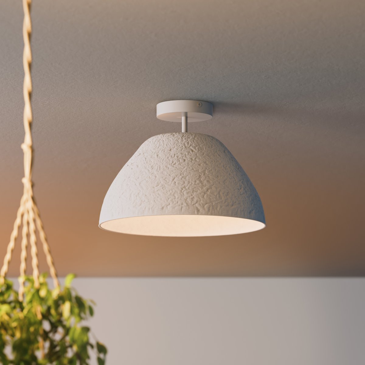 Camel Bell Ø38 Hvit plafond Fra Ledvance - Den dekorative papirskjermen gir en fin spredning av lys i rommet.