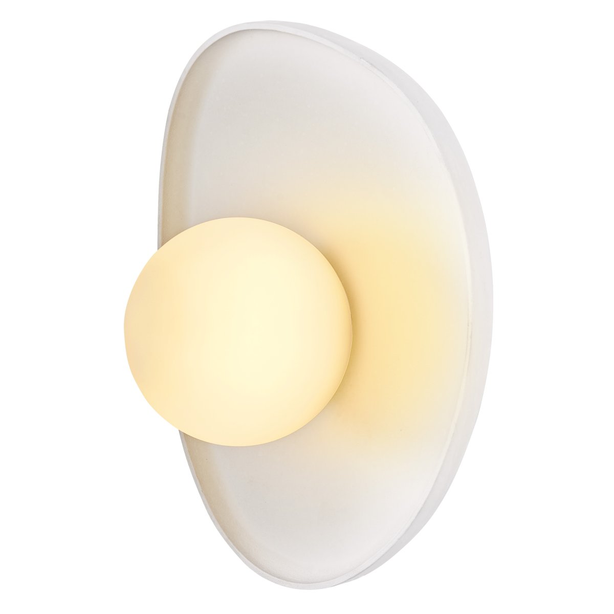Plaster Nest 26cm Hvit vegglampe Fra Ledvance - Glaskupan i opal som omfamnar ljusk&auml;llan skapar ett fint och bl&auml;ndfritt ljus i rummet.