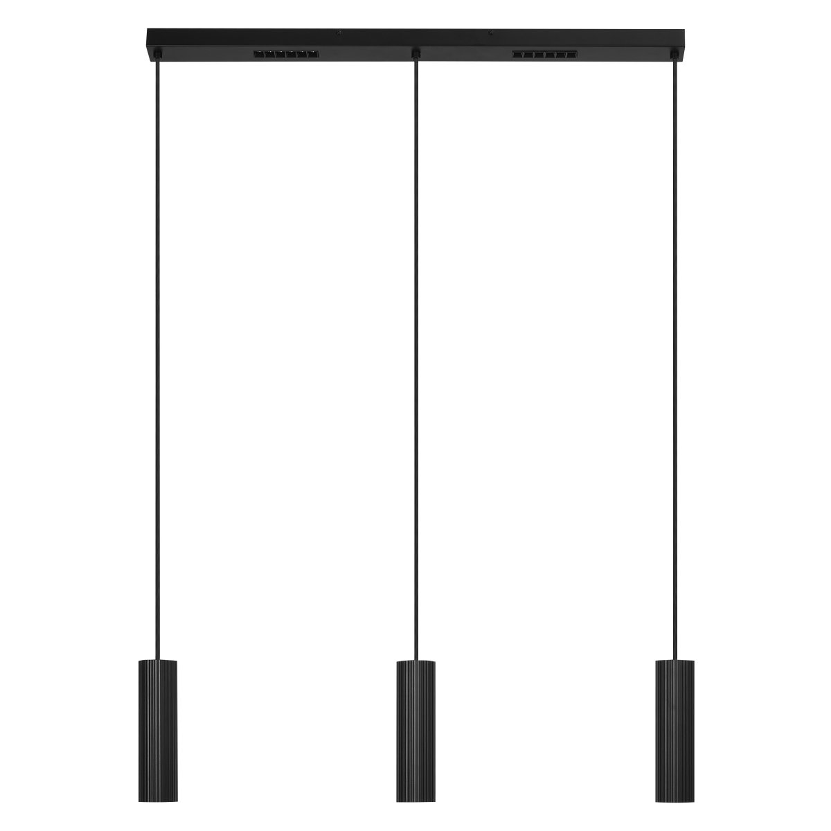Drums 82cm Svart Taklampe Fra Ledvance - De mattsvarte ribbelysene gir fin lysspredning nedover.