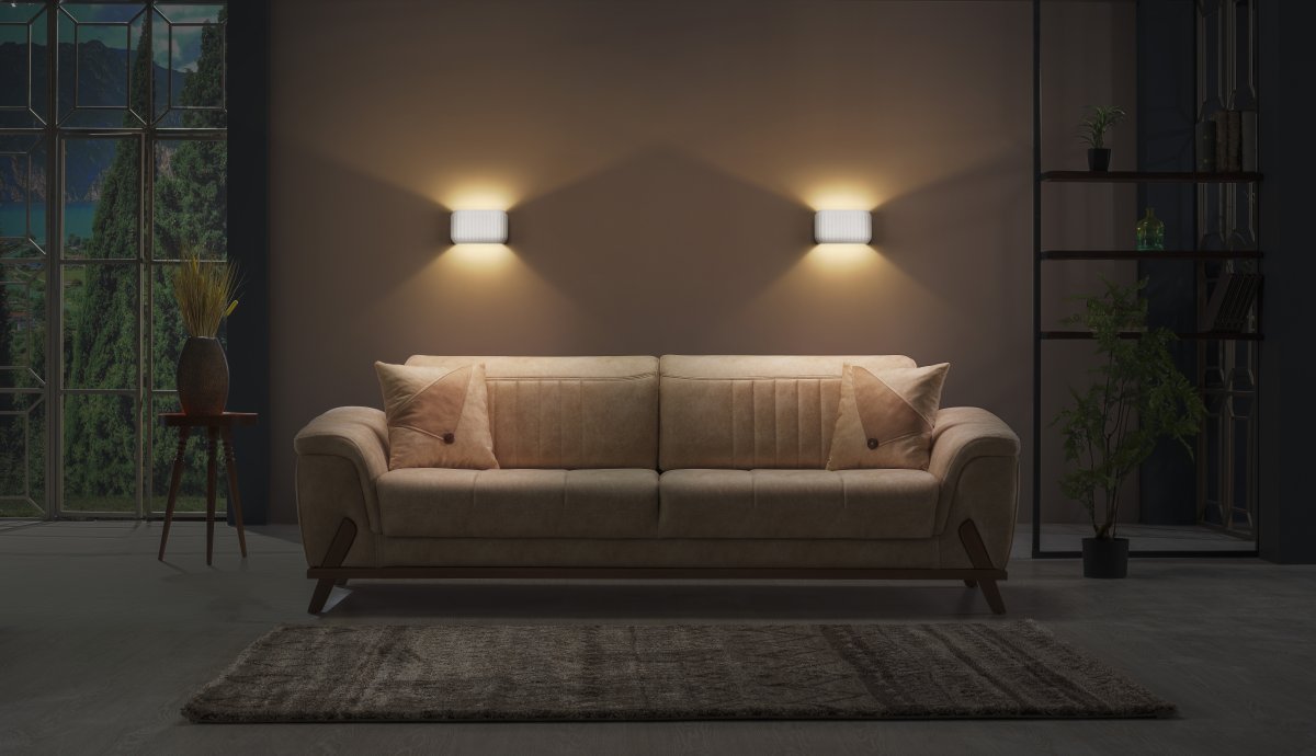 Plaster Routes 25cm Hvit vegglampe Fra Ledvance - Plaster Routes &auml;r en modern v&auml;gglampa gjord av gips.