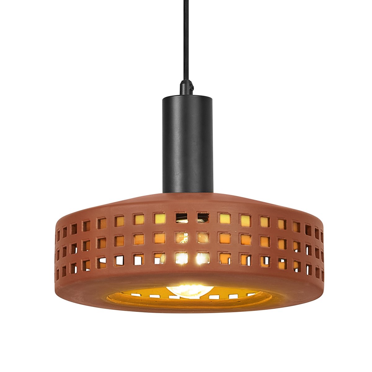 Clay Windows Ø26 Brun Taklampe Fra Osram - Clay Windows har en rustik design med sin sk&auml;rm gjord av lera i en r&ouml;dbrun f&auml;rg.